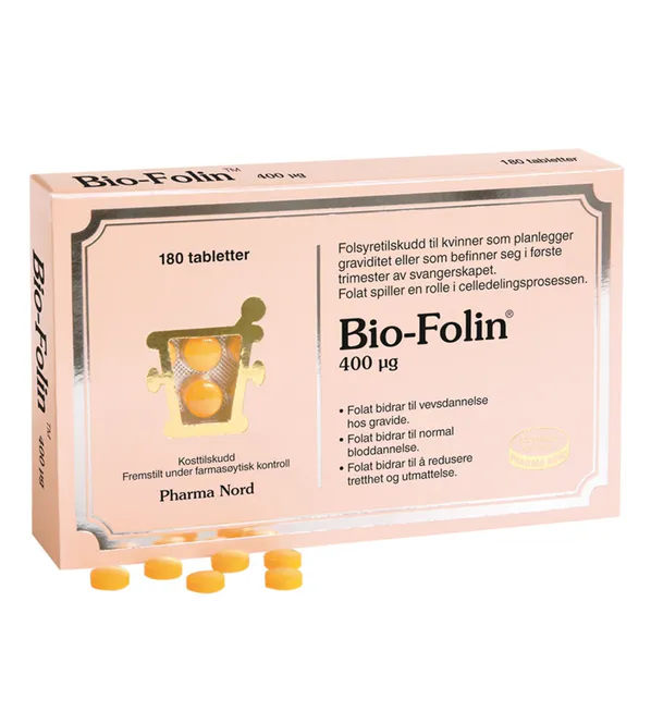 Hovedbilde Bio-Folin 400 mcg 180 tabletter Pharma Nord