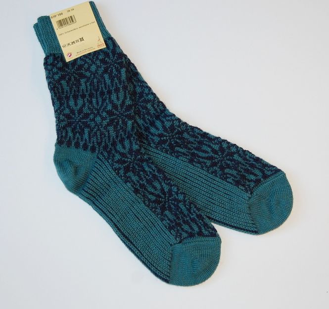 Hovedbilde Hirsch Ullsokker modell STJERNE jeans-blå 38/39